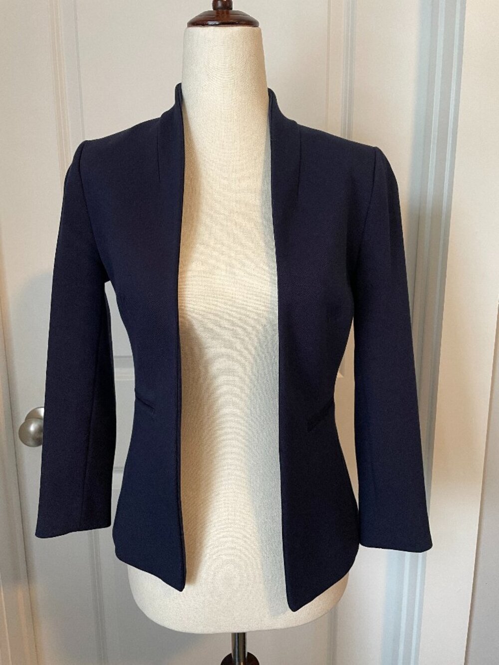 J. Crew 365 Navy Going Out Petite Blazer 3/4 Sleeve Women's 00P